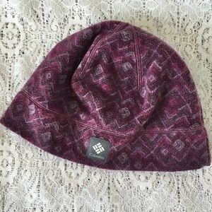 Columbia Winter Hat Beanie Fleece Purple L XL